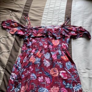 $Purple floral long  dress